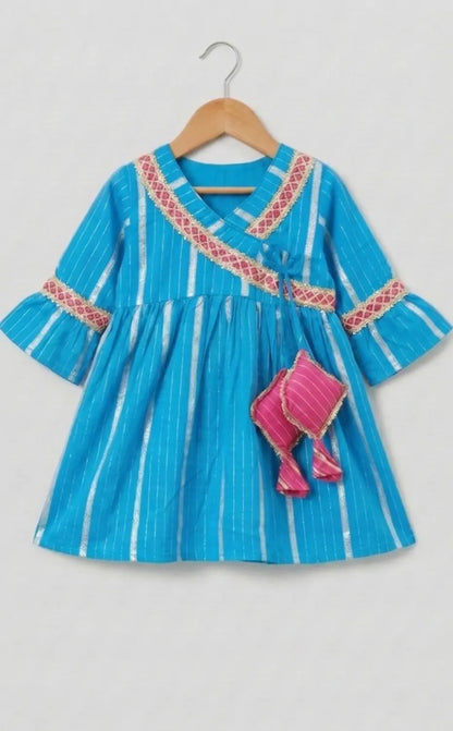 Blue Lurex salwar set