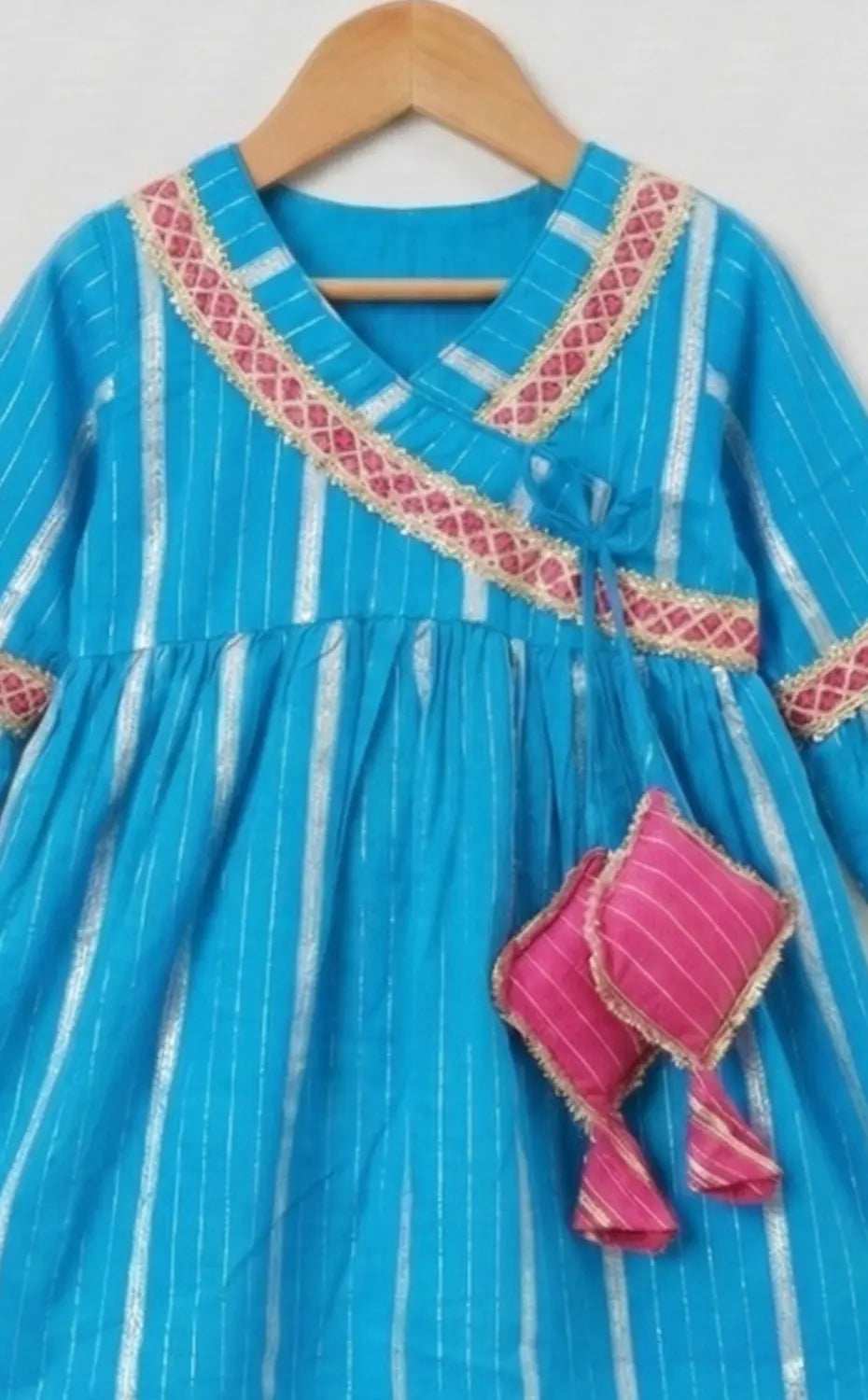 Blue Lurex salwar set