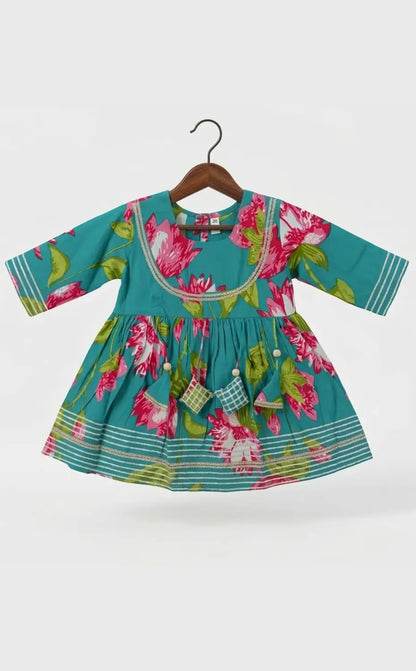 Floral Green sharara set