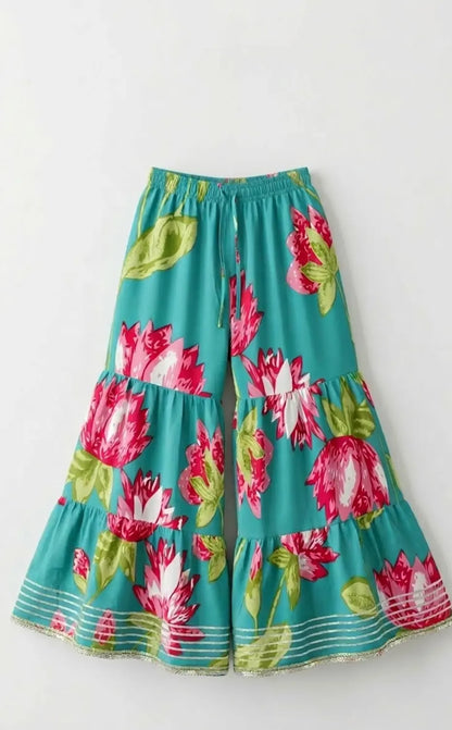 Floral Green sharara set