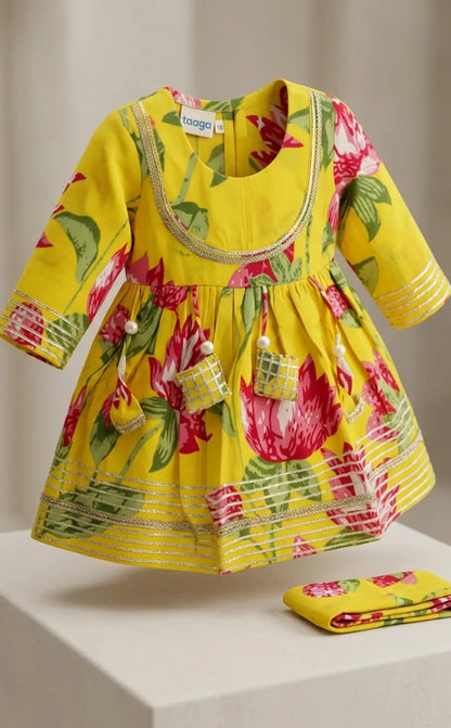 Floral Yellow sharara set