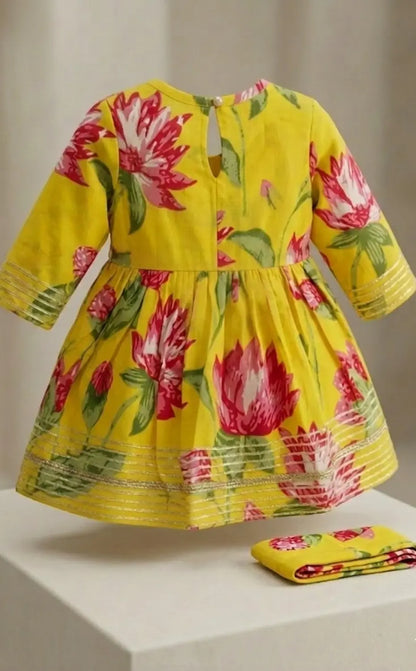 Floral Yellow sharara set
