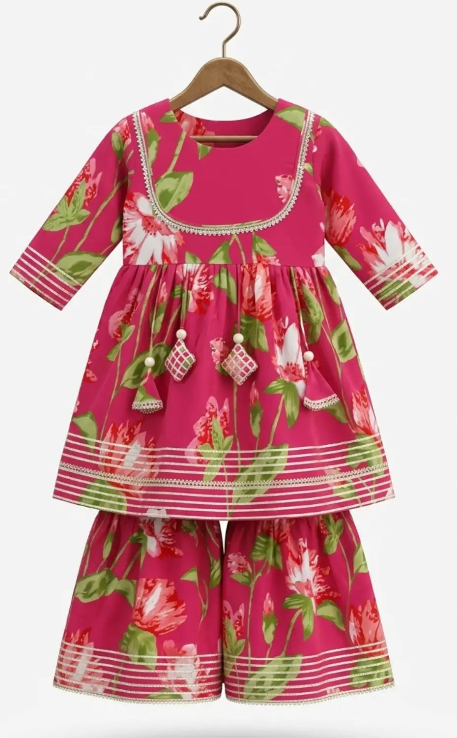 Floral Red sharara set