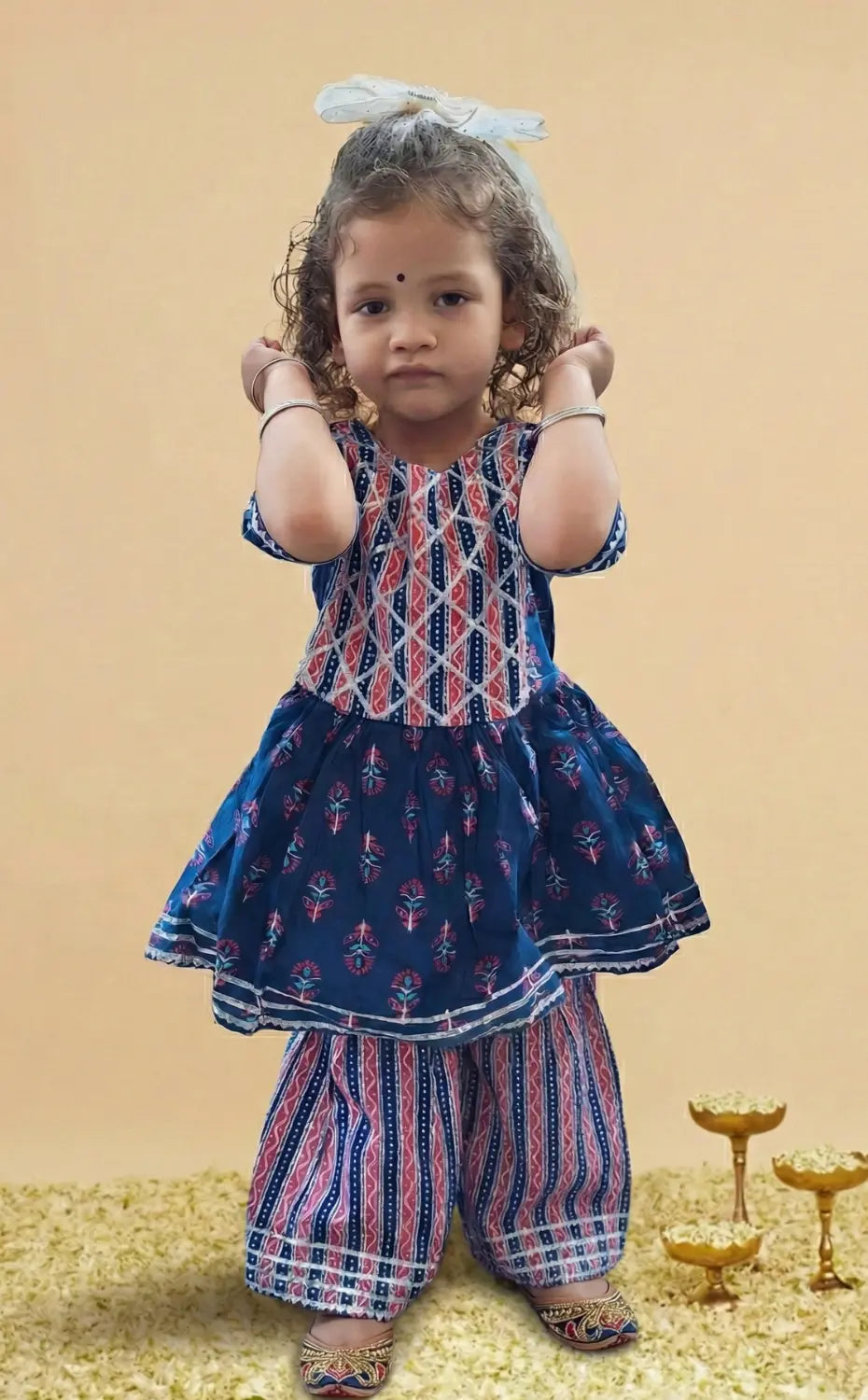 Blue sharara set