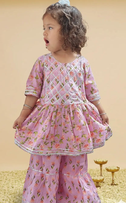 Purple sharara set
