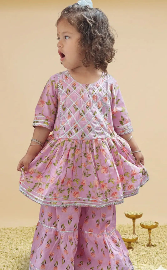 Purple sharara set