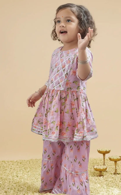 Purple sharara set