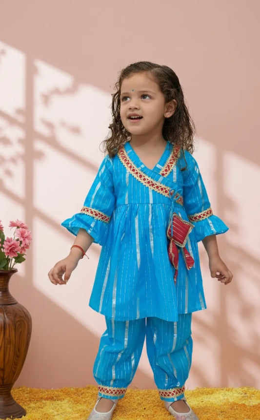 Blue Lurex salwar set