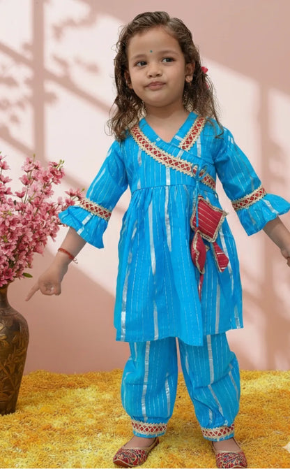 Blue Lurex salwar set