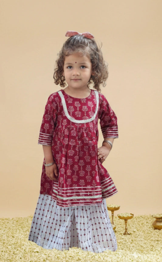 Brown sharara set