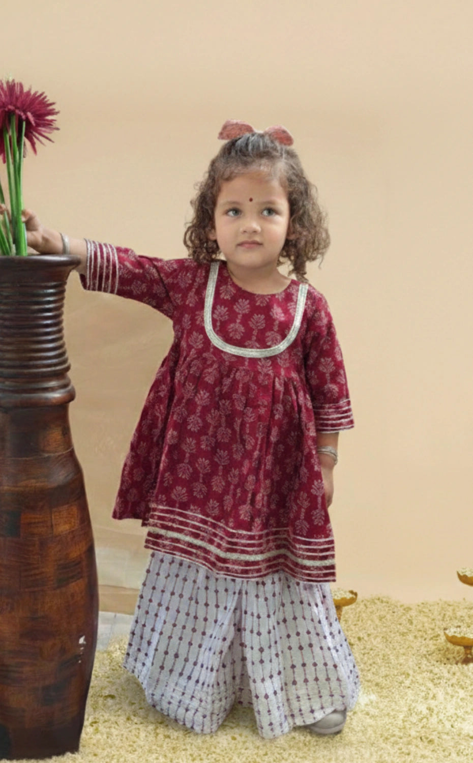 Brown sharara set
