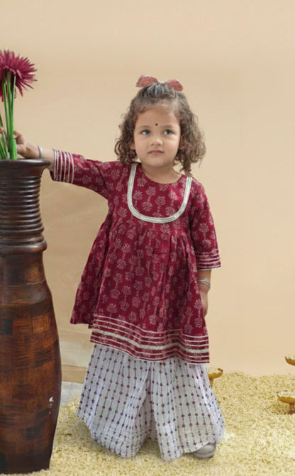 Brown sharara set